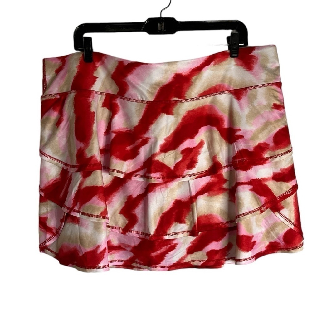 Ideology Flounce Skirt size 2X pink and red tie dye